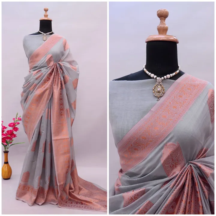 cotton Art Silk  Saree With Unstitched Blouse For Women Wedding Wear Party and running use also uploaded by Mukesh creation  on 3/29/2023