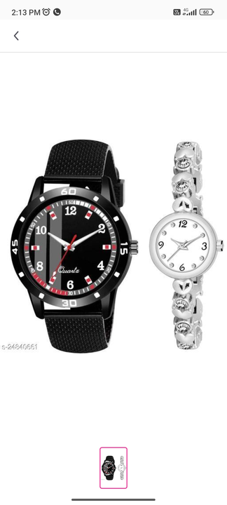 Fancy new pu black-daimon-dail&cosmic silver-colo White-daimond analog watchs uploaded by Pitrukrupa enterprise on 3/29/2023