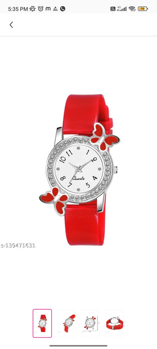 Fancy red- butterfly analog watch uploaded by business on 3/29/2023