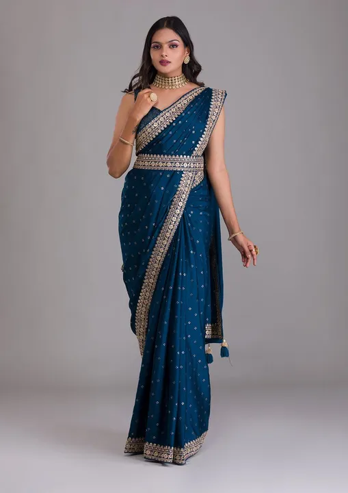 Saree :- Fox Georgette With Beautiful 5.MM Sequence Work On Full Saree And Thread + Sequence Wo uploaded by NIVA CREATION on 3/29/2023
