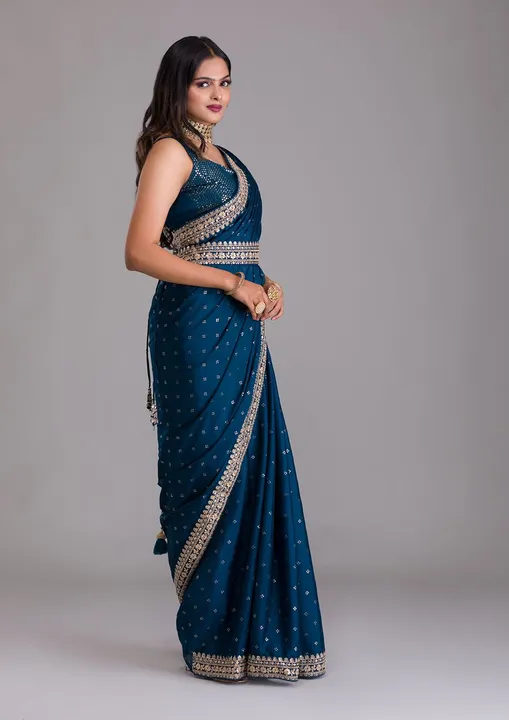 Saree :- Fox Georgette With Beautiful 5.MM Sequence Work On Full Saree And Thread + Sequence Wo uploaded by NIVA CREATION on 3/29/2023