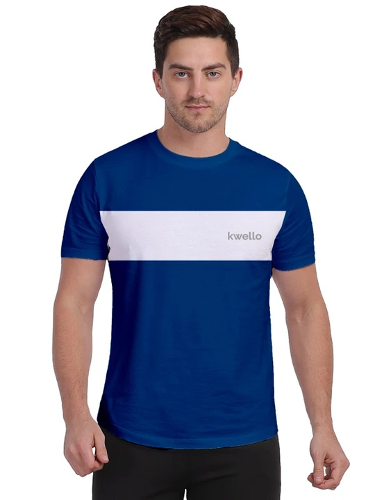 Men's royal blue and white pattern tshirt for men uploaded by business on 3/29/2023
