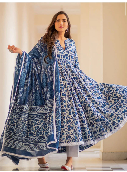Blue jal kurta pant with dupatta  uploaded by business on 3/29/2023