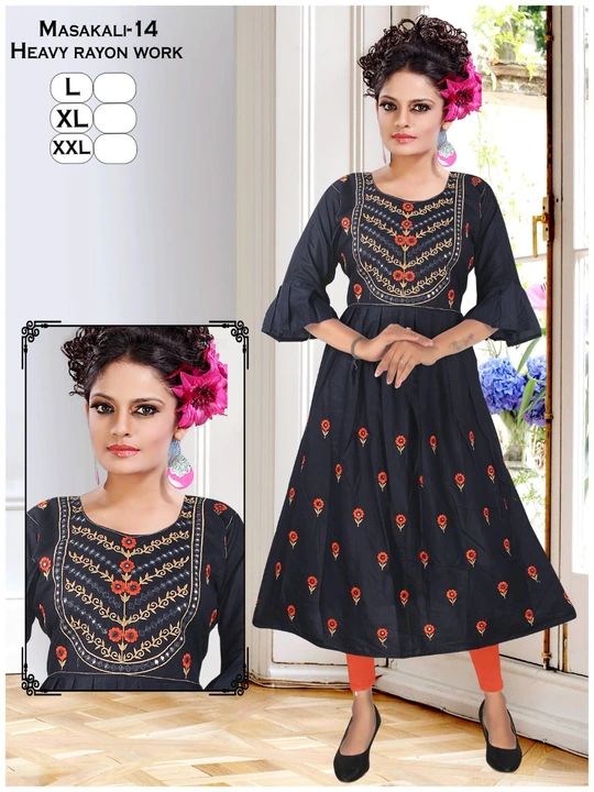 Kurtis fancy heavy work designer stylish long ghera belselves embrodiery printed All type availble uploaded by Radha Creation , Maira sales for Readymade items on 3/29/2023