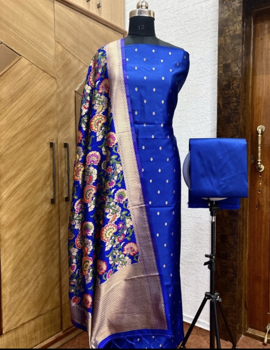 pure silk bamarasi suit uploaded by vishal kurtiz on 3/29/2023