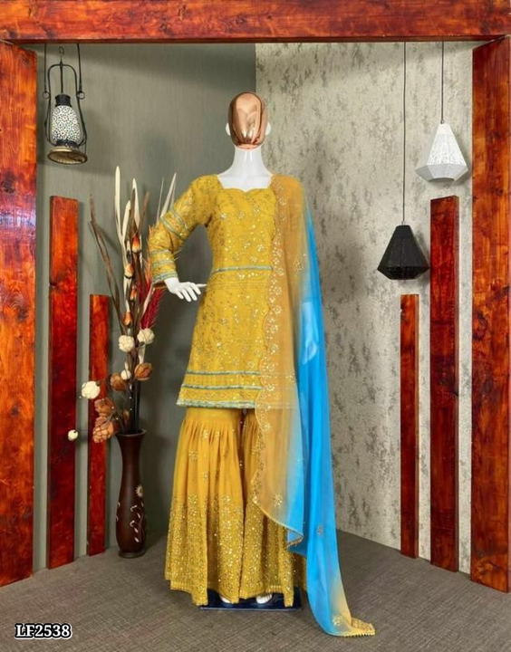 Catalog Name: *sharara suit*

*MAKE UR DESIRE WITH NEW DESIGNER HEAVY SEQUANCE WORK SUIT WITH FULL F uploaded by Sonam karan fashion superior on 3/29/2023