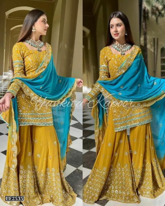 Catalog Name: *sharara suit*

*MAKE UR DESIRE WITH NEW DESIGNER HEAVY SEQUANCE WORK SUIT WITH FULL F uploaded by Sonam karan fashion superior on 3/29/2023