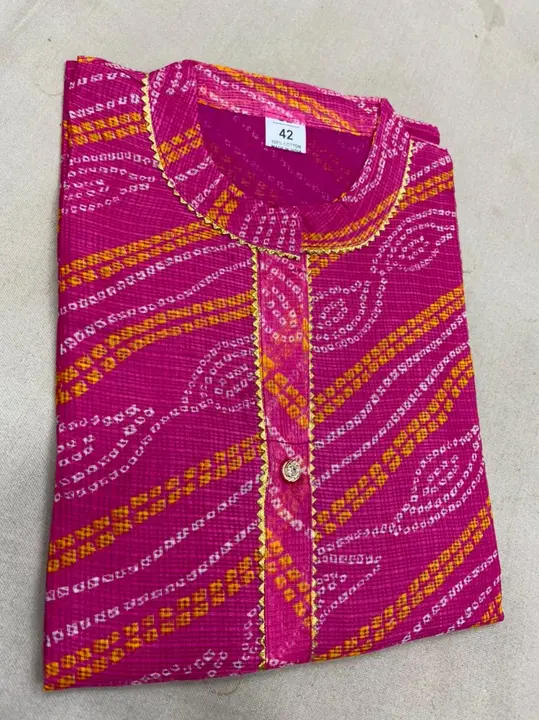 New launch kurti
Fabric Kota doriya 
Size l xl xxl 
Lenght 42 
Don’t ask for open picture 
 uploaded by Gotapatti manufacturer on 5/28/2024