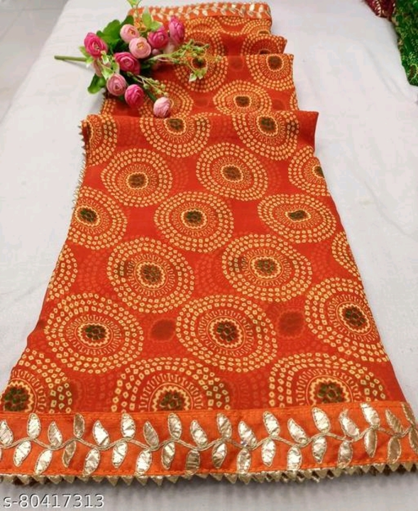 Bandhani saree gotapati lace uploaded by Shreekala Designer  on 3/30/2023