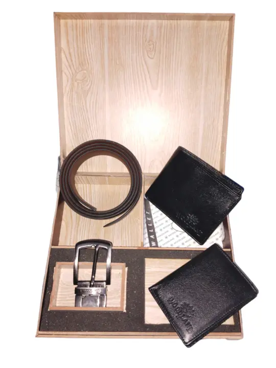 Post image Genuine leather combo accessories inside a box wallet,belt and I'd card holder