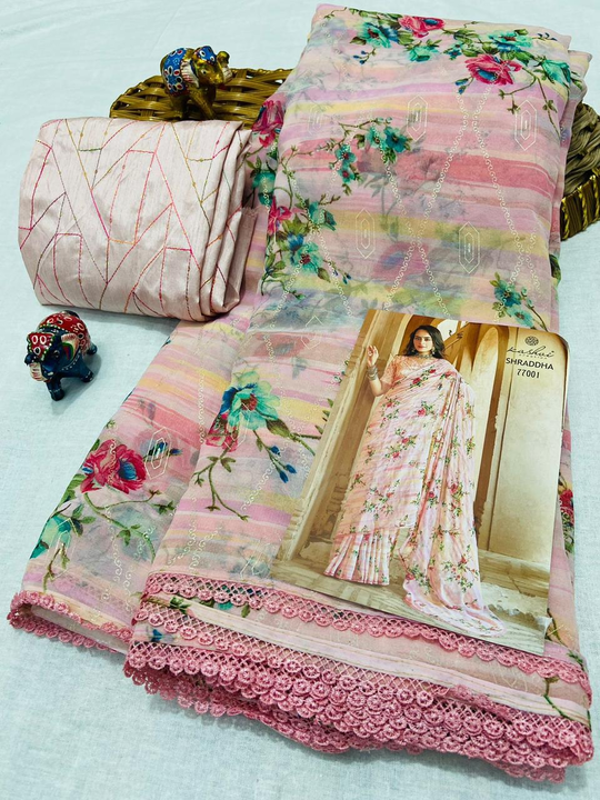 Georgette with floral print  uploaded by Krishna fashion on 3/30/2023