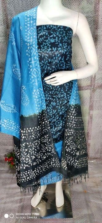 Batiq print suit material uploaded by Saree. Suit material. Dupattas  on 3/2/2021