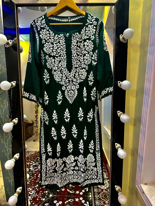 Modal kurti  handwork. Lucknow chikan by aliwais chikan art uploaded by business on 3/30/2023