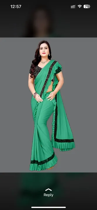 Lycra saree with Sequence Blouse uploaded by business on 3/30/2023