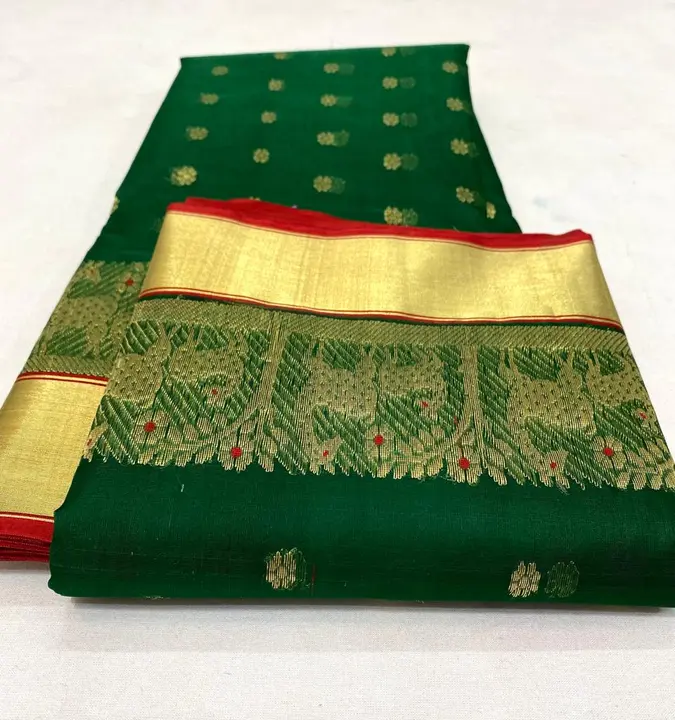CHANDERI traditional handwoven pure katan silk handborder saree uploaded by WEAVER'S ORIGIN silk and Sarees on 3/30/2023