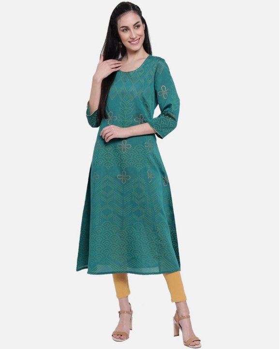 Buy Meeranshi Women Fluorescent Green Gathered Kurta With Trousers And  Dupatta (Set of 3) online