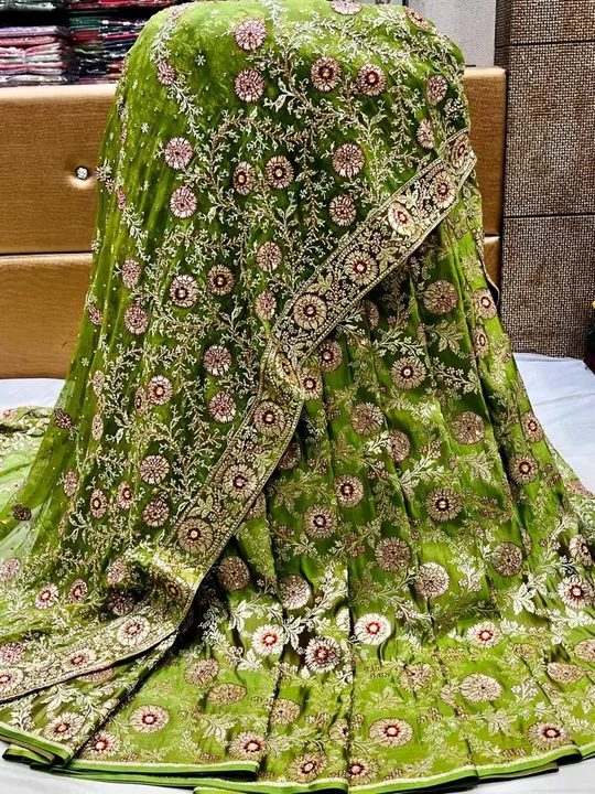 *Pure Khimkhwab Fabric with Georgette Dupatta*

*Pure Banarasi Khimkhwab Running Fabric(5.25mtr) Wid uploaded by Aanvi fab on 3/30/2023