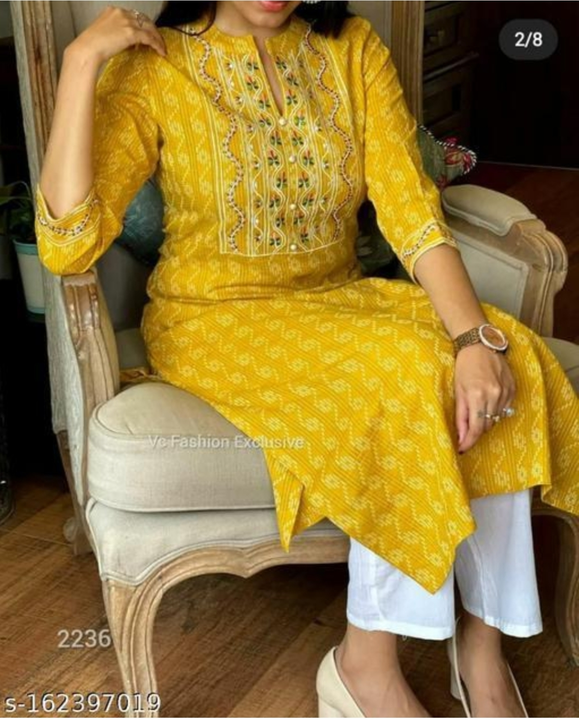 Cotton  yellow kurta set  uploaded by Mandakni collection on 3/30/2023