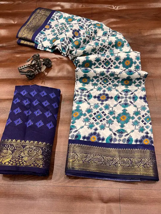 Beautiful cotton slub saree  uploaded by DUDHAT Impax on 3/30/2023