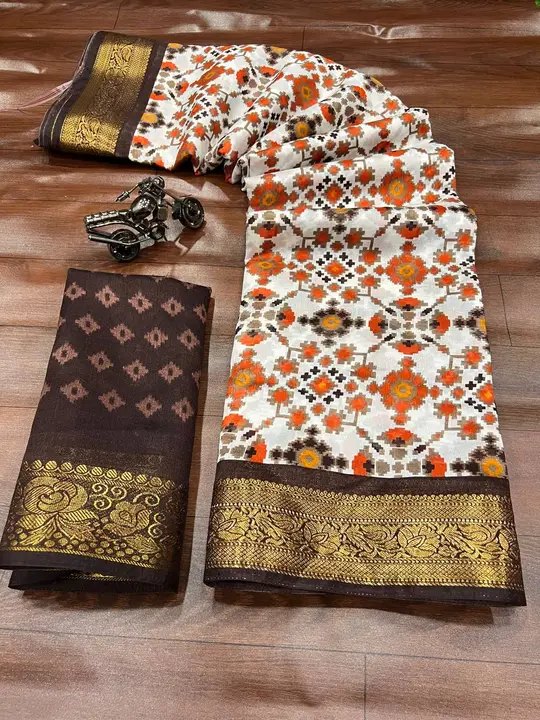 Beautiful cotton slub saree  uploaded by DUDHAT Impax on 3/30/2023