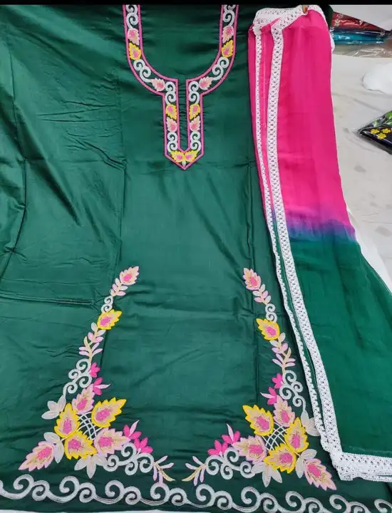 Reyon cotton suit with sifon dupata available in 4pcs set uploaded by Manish sales on 3/30/2023
