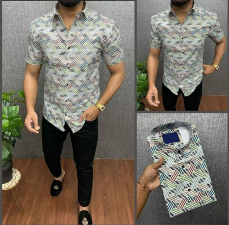 Product image of MEN'S NEWEST HALF SLEEVE PRINTED SHIRT, price: Rs. 299, ID: isuel-fab-men-s-newest-half-sleeve-printed-shirt-be43f7bd