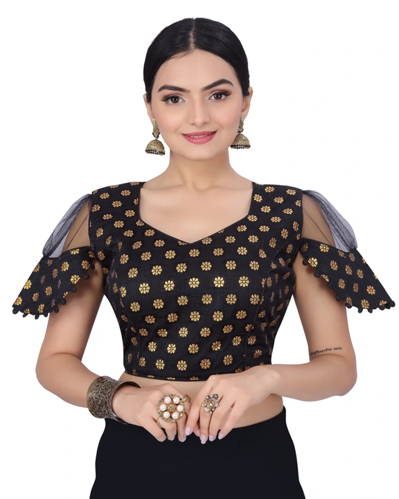 Product image of Net  shoulder blouse , price: Rs. 340, ID: net-shoulder-blouse-baefa41a