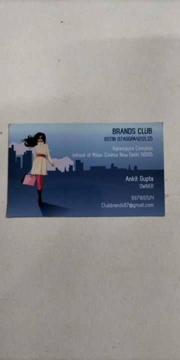 Visiting card store images of Brands Club