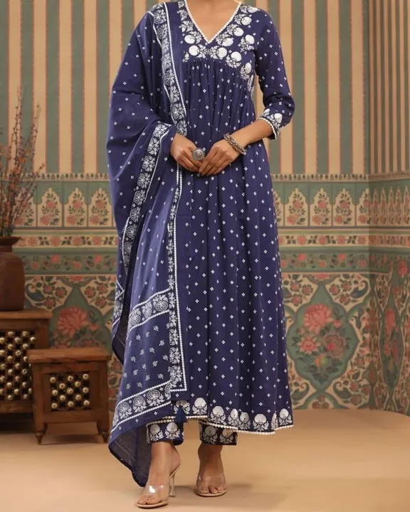 Jaipuri cotton mulmul print 3 pc set uploaded by Prisha ethnicwear on 3/30/2023