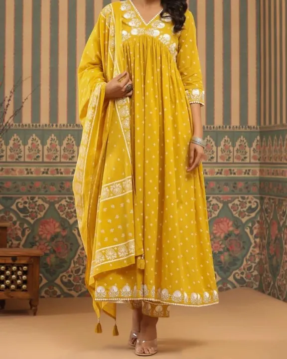 Jaipuri cotton mulmul print 3 pc set uploaded by Prisha ethnicwear on 3/30/2023