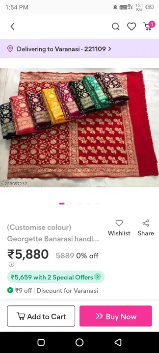 Product image of Banarasi Georgette saree, price: Rs. 2600, ID: banarasi-georgette-saree-0723bed9