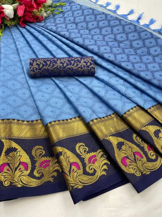 


*Fabric*: Aura Cotton Silk with Broad contrast jacquard work border with Jacquard blouse*😍

*Sar uploaded by Maa Arbuda saree on 3/30/2023
