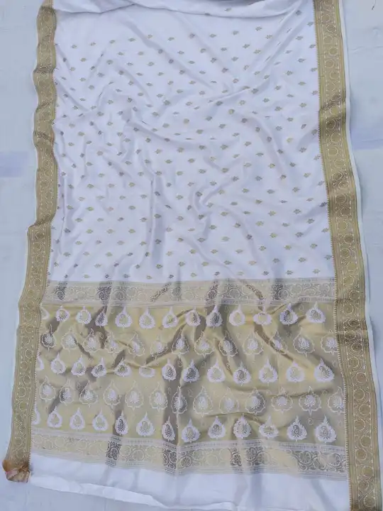 white satin silk saree uploaded by Atira Life Style on 3/30/2023