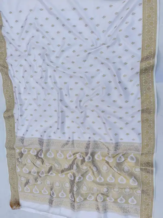 white satin silk saree uploaded by Atira Life Style on 3/30/2023