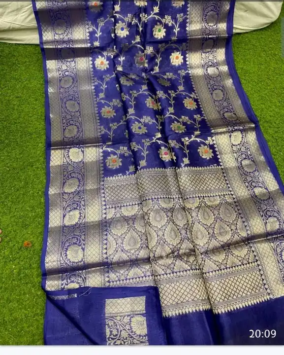 *BANARASI SEMI GEORGETTE   DYED SAREES* uploaded by business on 3/30/2023