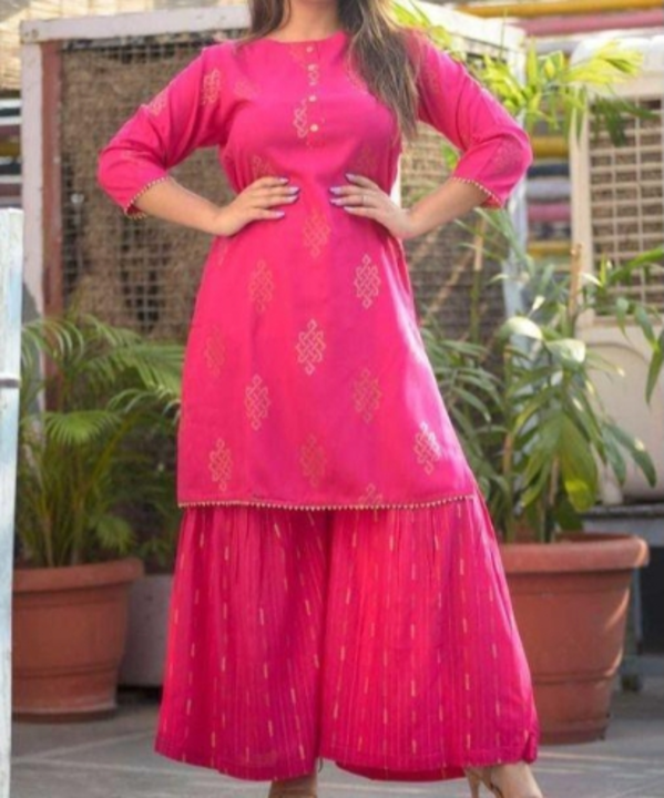 Kurti with palazzo uploaded by business on 3/30/2023
