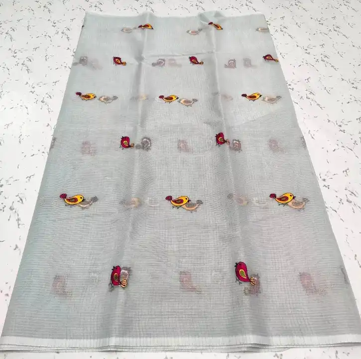 Linen Embroidery work sarees  uploaded by ROJI.HANDLOOM.SILK  on 3/30/2023