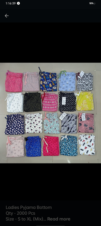 Ladies Payjama
Ladies Pyjama Bottom
Qty- 2000 Pcs
Size - S to XL (Mix)
60% With Pocket
40% Without P uploaded by business on 3/30/2023