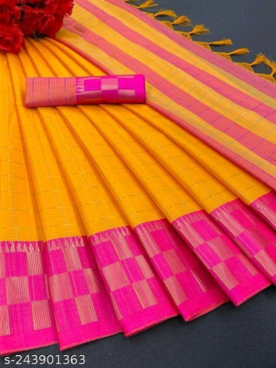 Beautyfull cotton silk saree with saperate blouse uploaded by Surat fashion on 3/31/2023