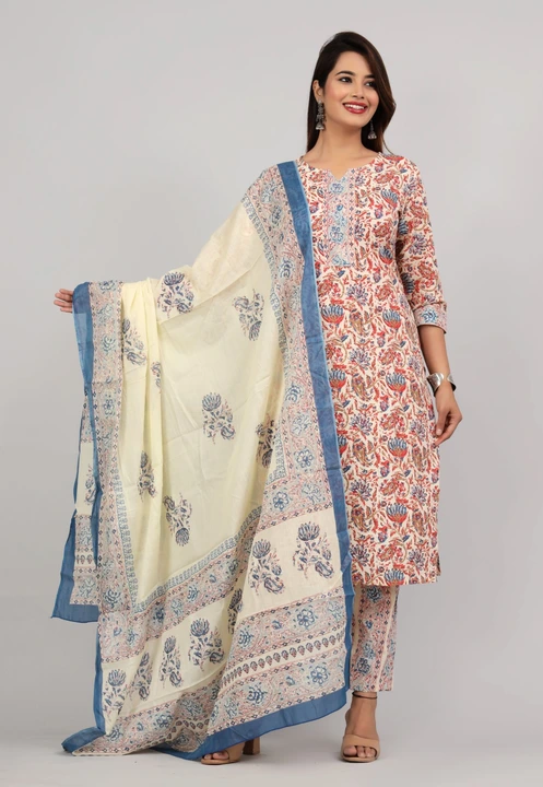 Product image of Printed kurta set for women, price: Rs. 675, ID: printed-kurta-set-for-women-910102b1