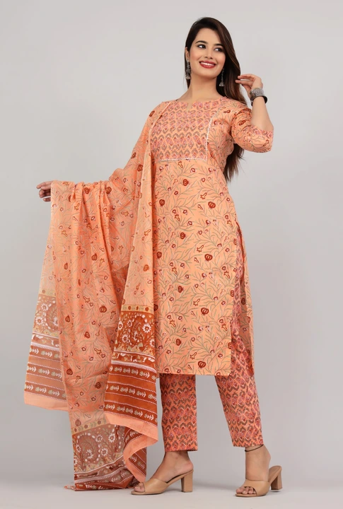 Printed kurta set for women uploaded by Supbir fashions on 3/31/2023