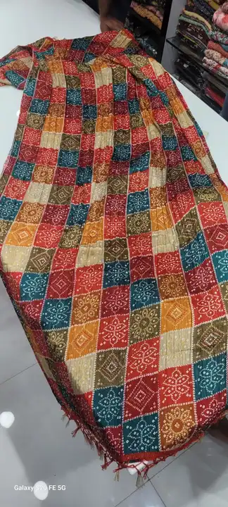 Printed dupatta in chinon fabrics with Chrochet sequence work uploaded by SARVMIDAM on 3/31/2023