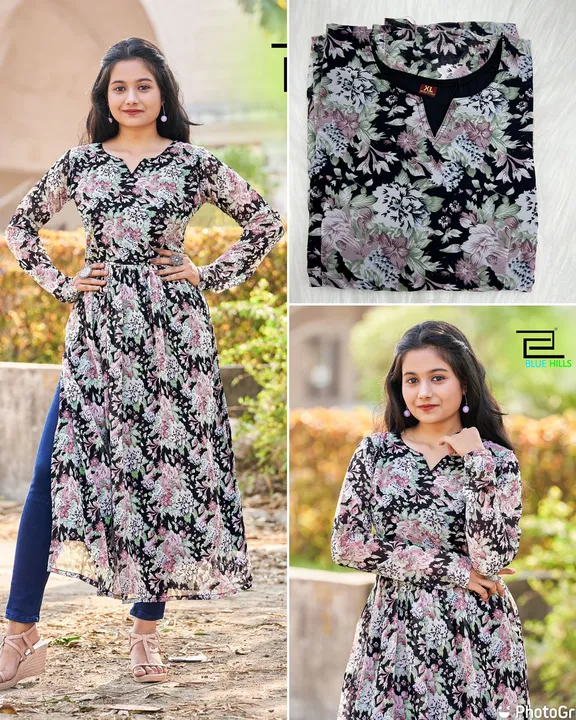 Trendy Side Cut Floral Kurta uploaded by Vihu fashion on 3/31/2023