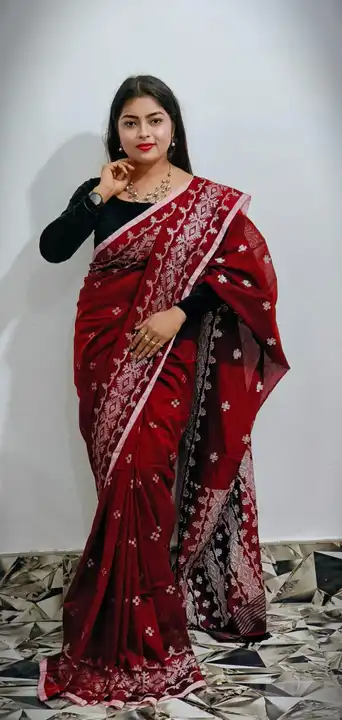 Handloom jamdani saree  uploaded by Matri Saree Center on 3/31/2023