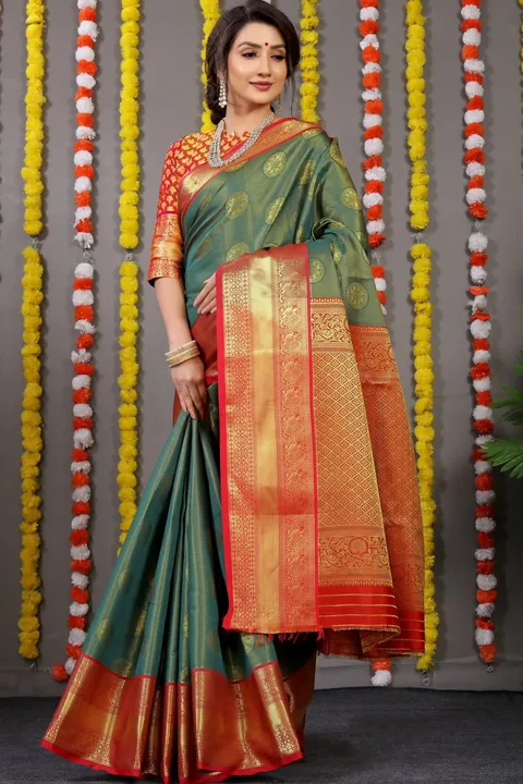 Beautiful Kanchipuram handloom silk saree  uploaded by DUDHAT Impax on 3/31/2023