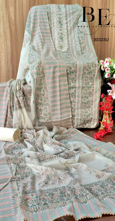 Cotton suits with mal mal dupatta uploaded by WHOLESALE SUITS 😎 on 3/31/2023