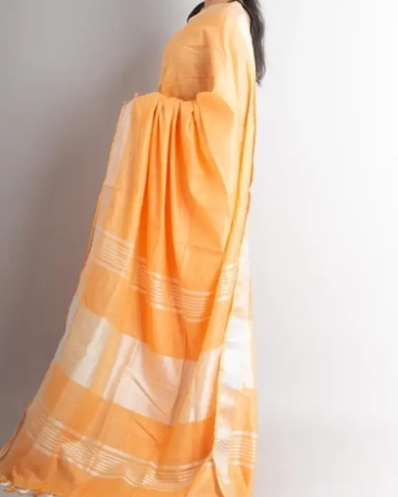 Cotton slub saree  uploaded by The goodwill of LINEN on 3/31/2023