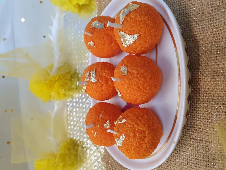 Motichur ladoo and modak candle  uploaded by business on 3/31/2023