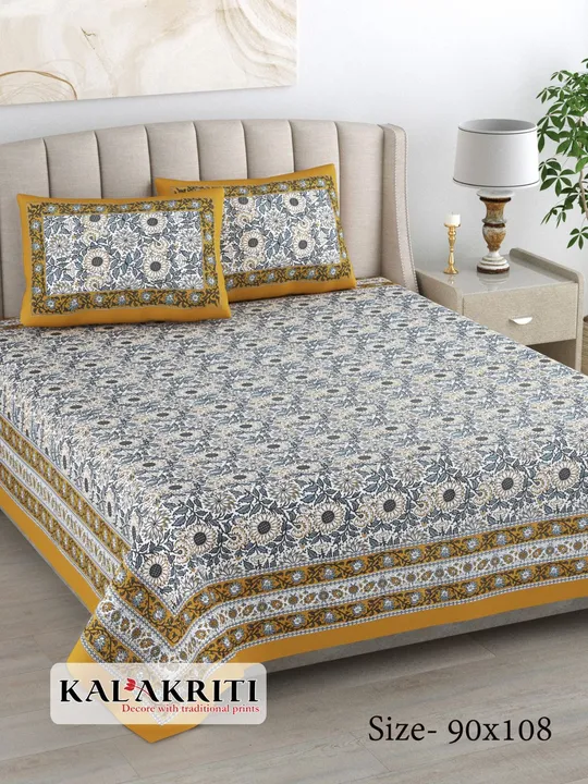 Pure cotton king size bedsheets  uploaded by COPPVILLA - The art and craft store on 3/31/2023