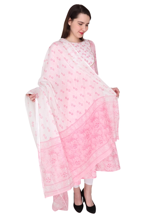 Women cotton printed dress with dupatta set Women for girls  uploaded by Holy libas on 3/31/2023